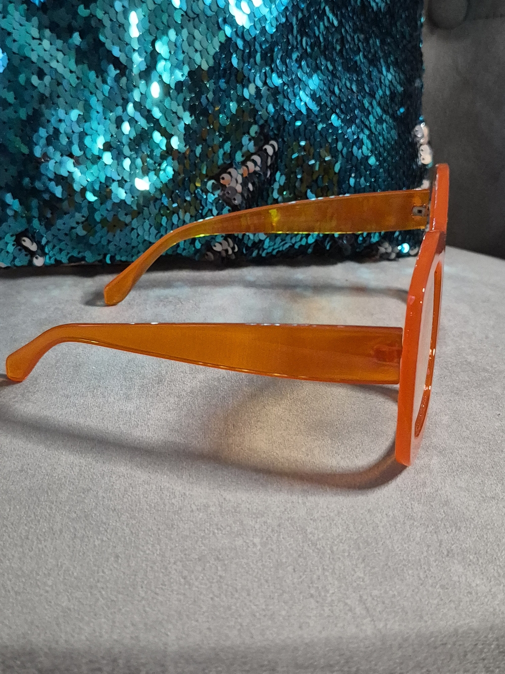Bold Orange Transparent Sunglasses
